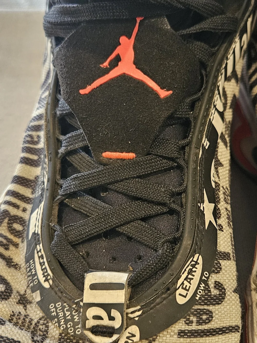Air Jordan Men's Black & Red Graphic Basketball Shoes Size 14